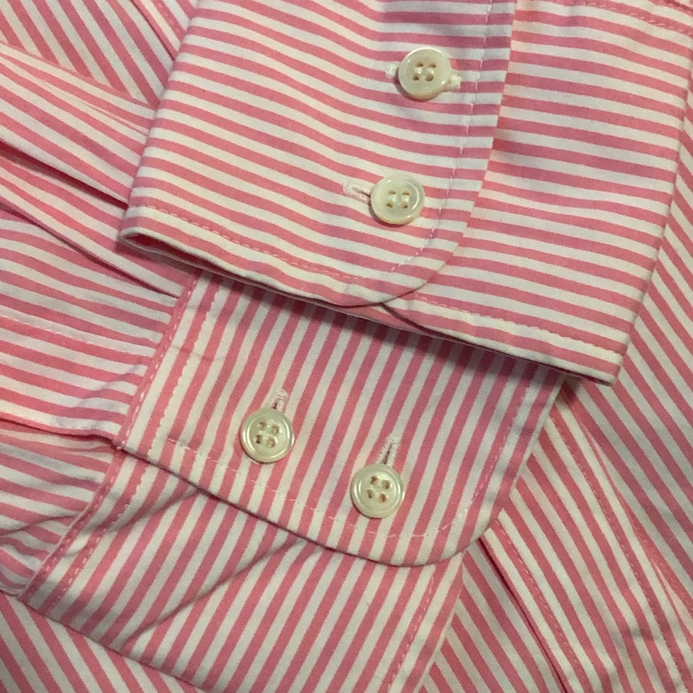 JCrew Pink and white stripe Haberdashery shirt XS - Picture 4 of 5